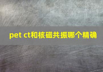 pet ct和核磁共振哪个精确